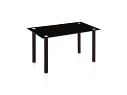 Mesa de comedor Ake Cristal negro - Cromo 140 x 75 x 80 cm