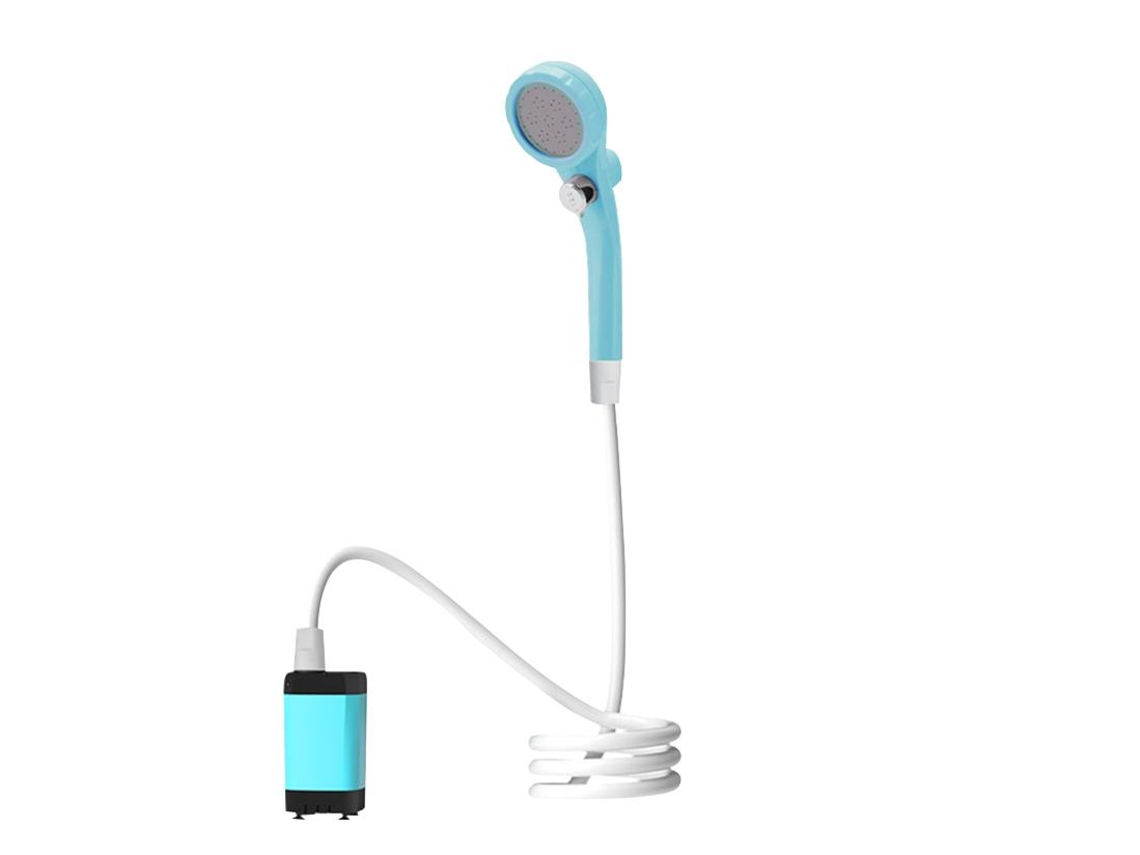 (Azul, capacidad de 7800 ml) Bomba de ducha portátil para camping con pantalla, recargable