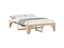 Maison Exclusive - Estructura De Cama Marrón 140 X 200 Cm Madera De Pino Macizo