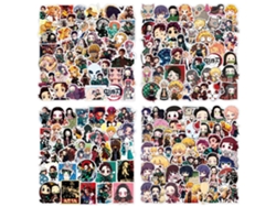 200 pegatinas de anime clásicas divertidas e impermeables para botellas, patinetas y teléfonos móviles, color dorado.