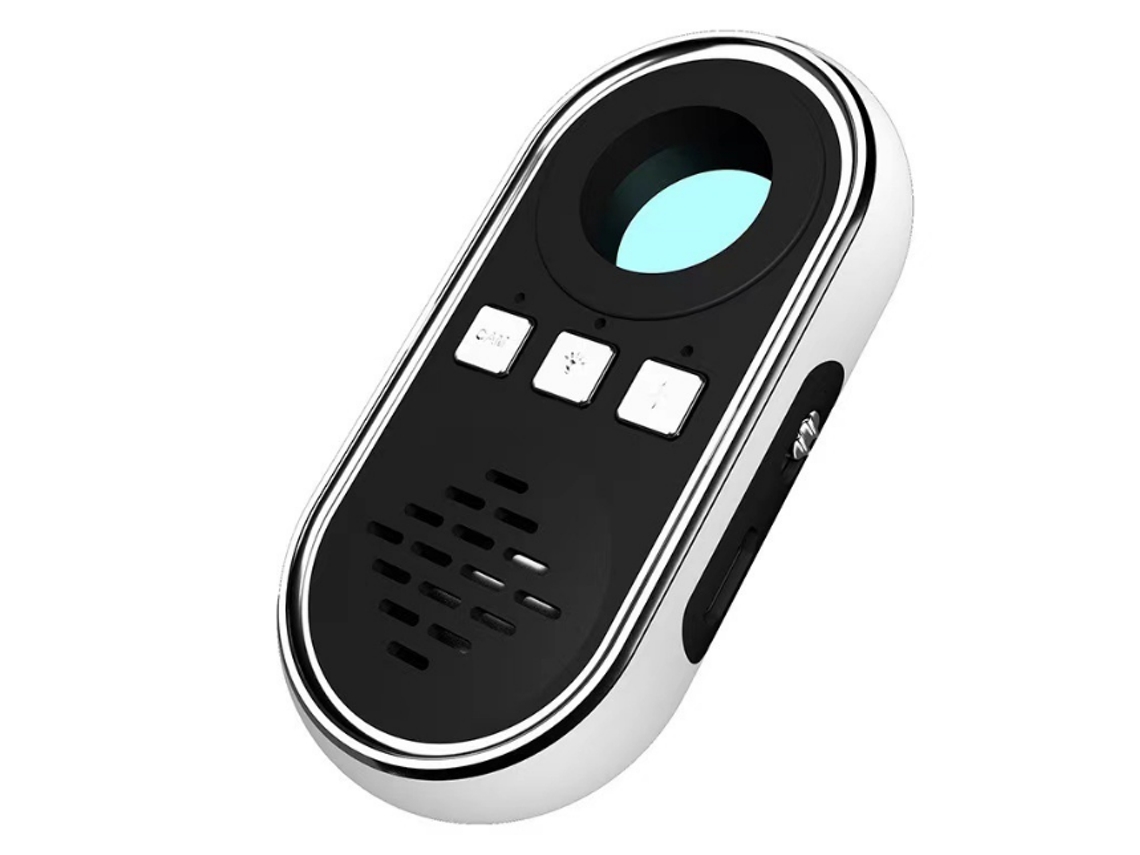 Detector de cámara Buscador de cámara Alarma de sonido segura de emergencia con linterna LED Buscador de cámara de bolsillo (negro) CHRONUS