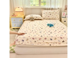 Funda De Colchón, Sábana Bajera Ajustable Estampada De Algodón Puro, Ideal Para Habitaciones Infantiles. Diseño De Dibujos Animados. 120 X 200 Cm. Panoona
