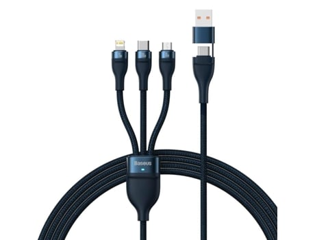 Flash serie 3 en 1 cable de datos de carga rápida universal (usb-a a micro lightning tipo-c) 100w BASEUS Flash Series