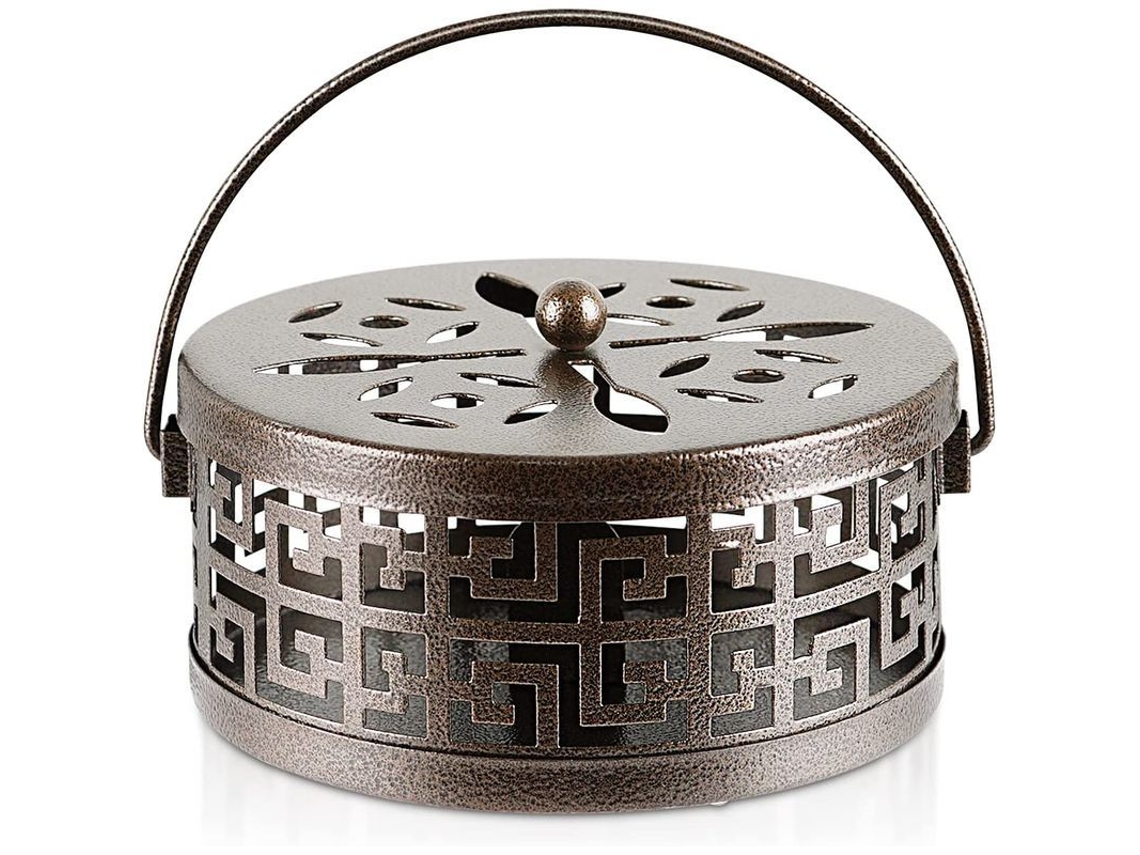 Exquisito Porta Incienso De Metal Con Larga Vida Útil Para Uso En Interiores Y Exteriores (bronce)