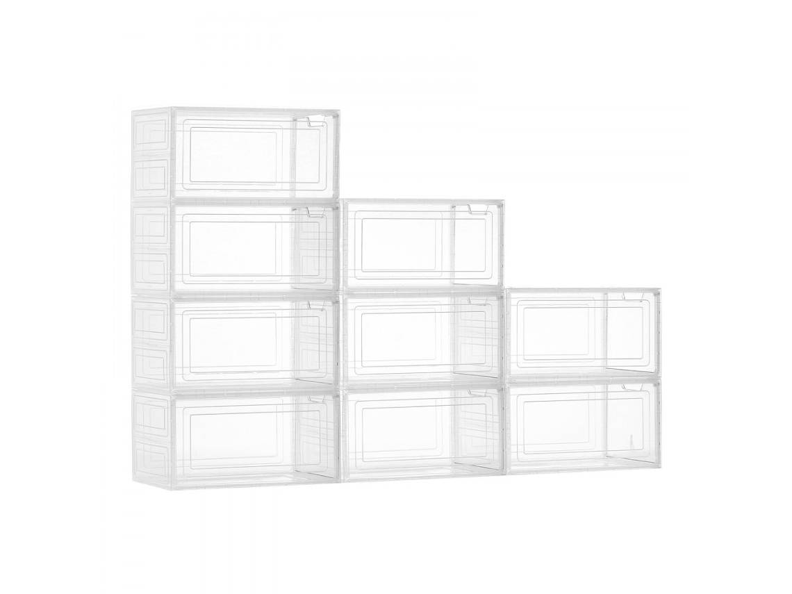 Juego de 9 cajas organizadoras de zapatos transparentes hasta talla 13 de EE. UU. con cierre magnético Tekmaquinas