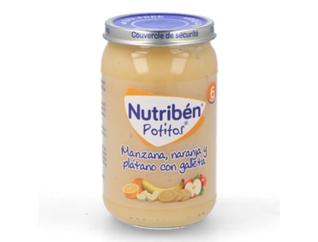 Alimentación Infantil NUTRIBEN Nutriben potitos manzana naranja y platano con galleta 235 gr