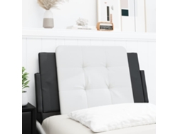 Cabecero De Cama Acolchado Cuero Sintético Blanco Y Negro 90 Cm