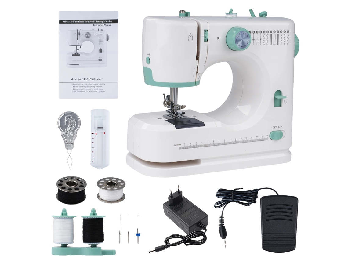 Mini máquina de coser, 12 patrones de puntada, diseño ligero, capacidad máxima de 6 capas OEM