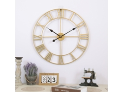 Relógio Panoona De Parede Metálico 40 Cm / 16 Polegadas, Silencioso, Sem Tiquetaque, Alimentado Por Bateria, Dourado