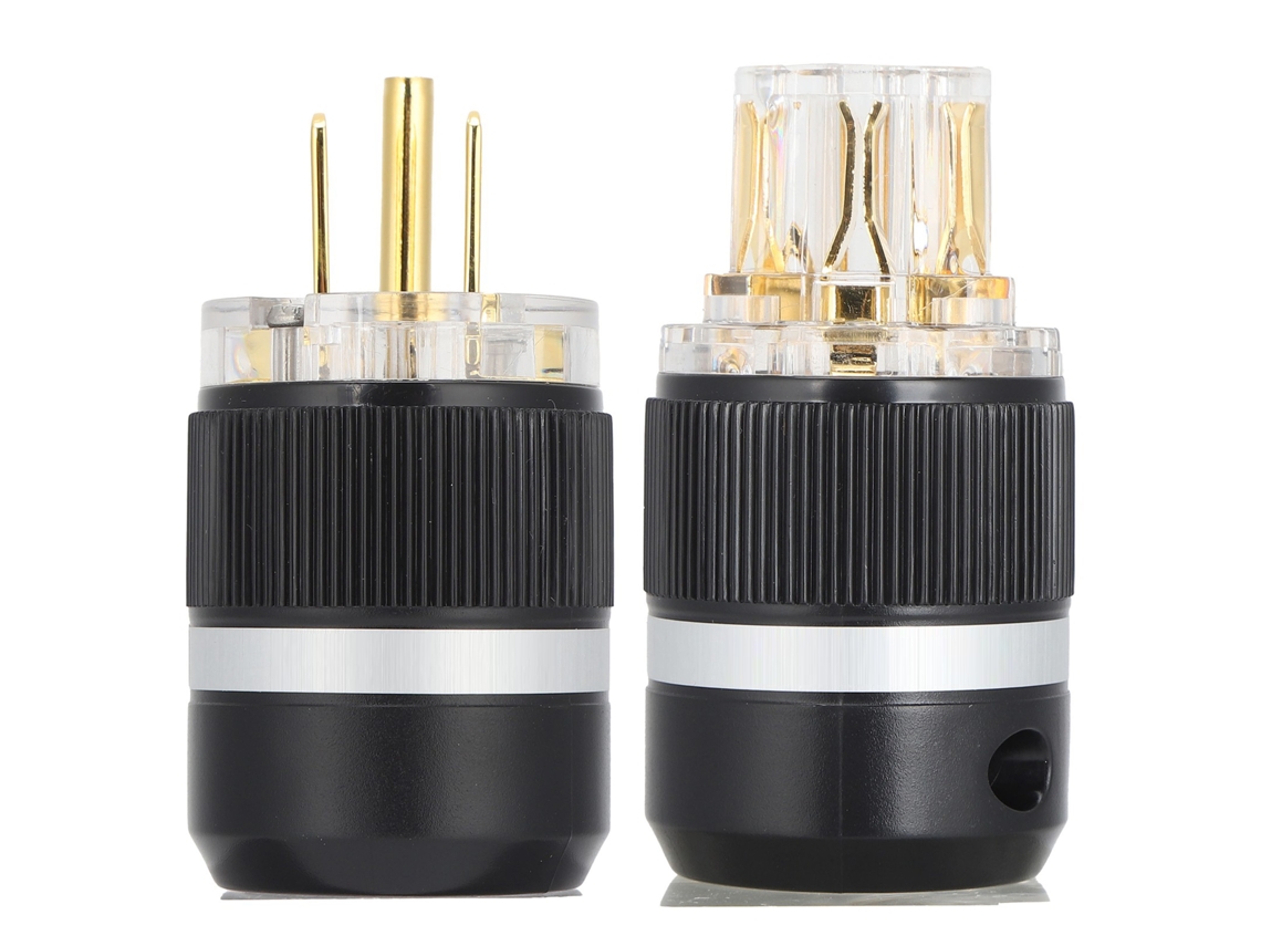 Enchufe De Alimentación De Ca Monosaudio De Cobre Puro Chapado En Oro Para Cables De Alimentación De Audio