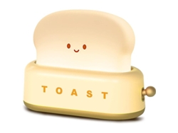 2026-lâmpada Recarregável Cute Tostadora Com Rosto Sorridente Luz De Noite Para Quarto Amarela