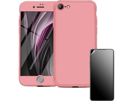 Kit Carcasa + Protector de Pantalla iPhone SE 5G 2022 Ultimatte Rosa