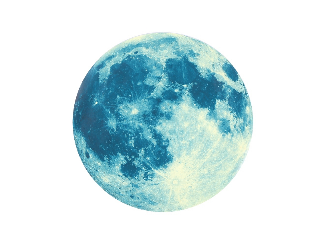 Adhesivo de pared luminosa de la Luna y Tierra, decoración de luna para casa (azul) Kofihety