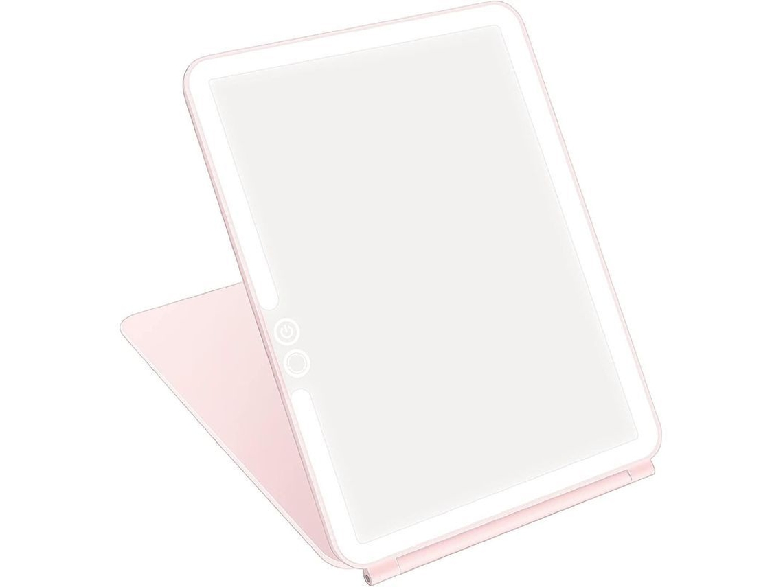 Espejo De Maquillaje Plegable Portátil Con 72 Led, 3 Modos De Luz Y Batería Recargable Usb De 1800 Mah.