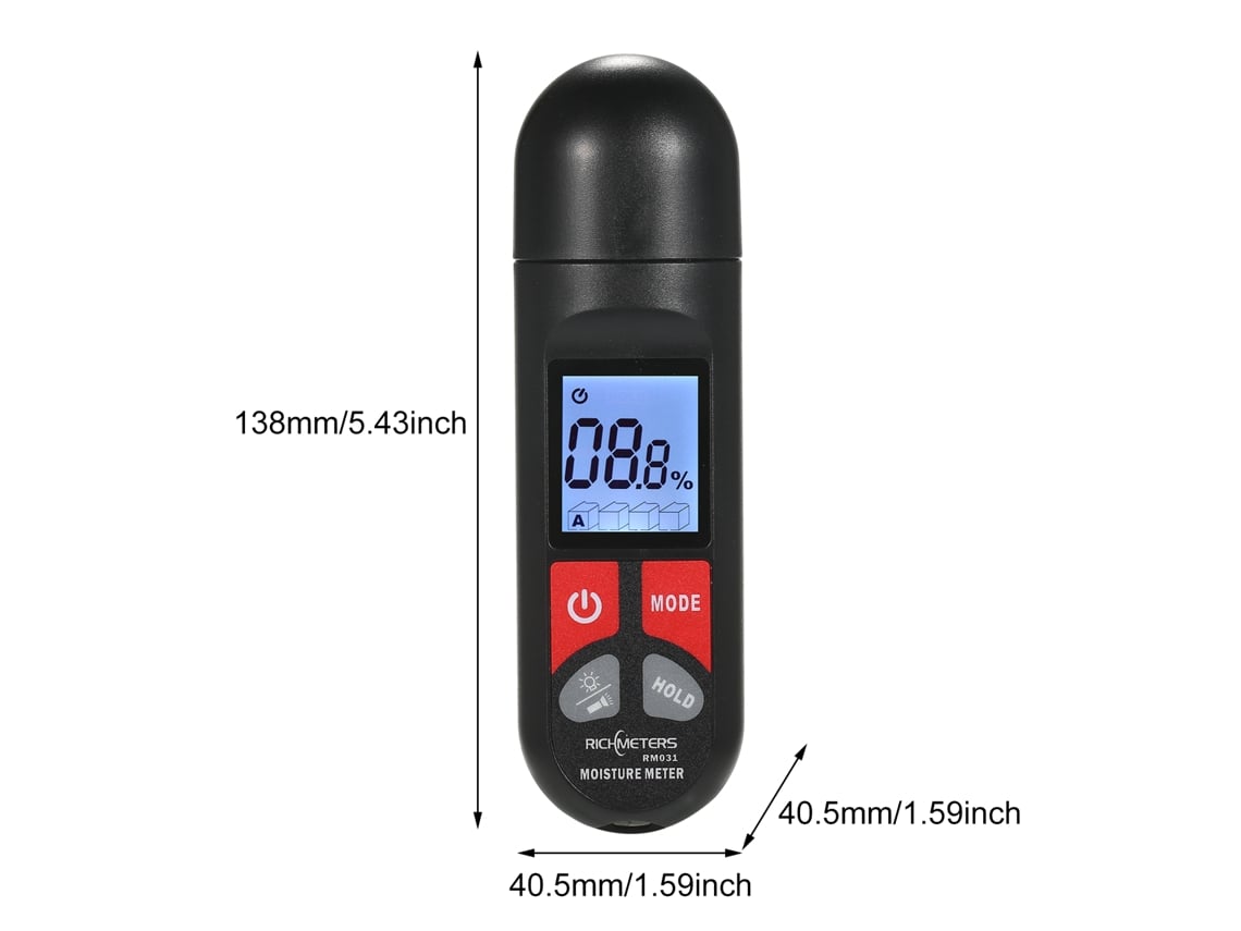 Medidor De Humedad De Madera Multifuncional De Dos Agujas Richmeters Rm031