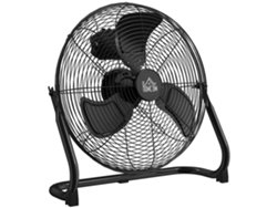 Ventilador de mesa giratorio portátil de 4 velocidades con aire frío - Negro