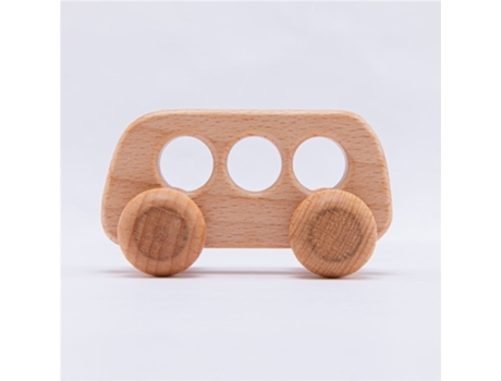 Coche Educativo de Madera de Haya Montessori de Madera 4Pcs, Juguete B 4 Piezas