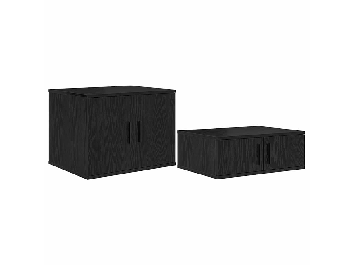 Maison Exclusive - Armario De Almacenamiento 2 Pcs Roble Negro 108 X 41 X 40 Cm