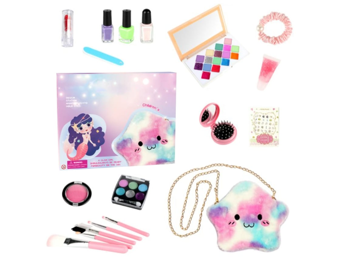 Ats-kit De Maquillaje Para Niñas Juguete Simulación Cosméticos Mochila Juego De Casa