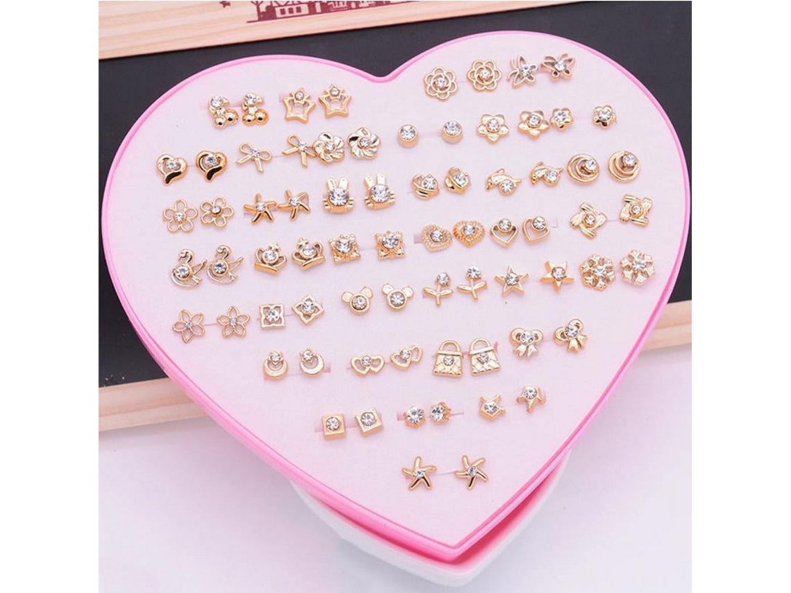 Pendientes de cristal hipoalergénicos Vylara, 36 pares/set, para mujeres y niñas.