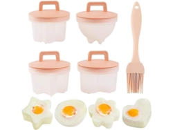 Olla Para Huevos Gratis, 4 Tazas, Silicona Antiadherente, Sin Bpa, Rosa, Incluye Brocha Para Aceite