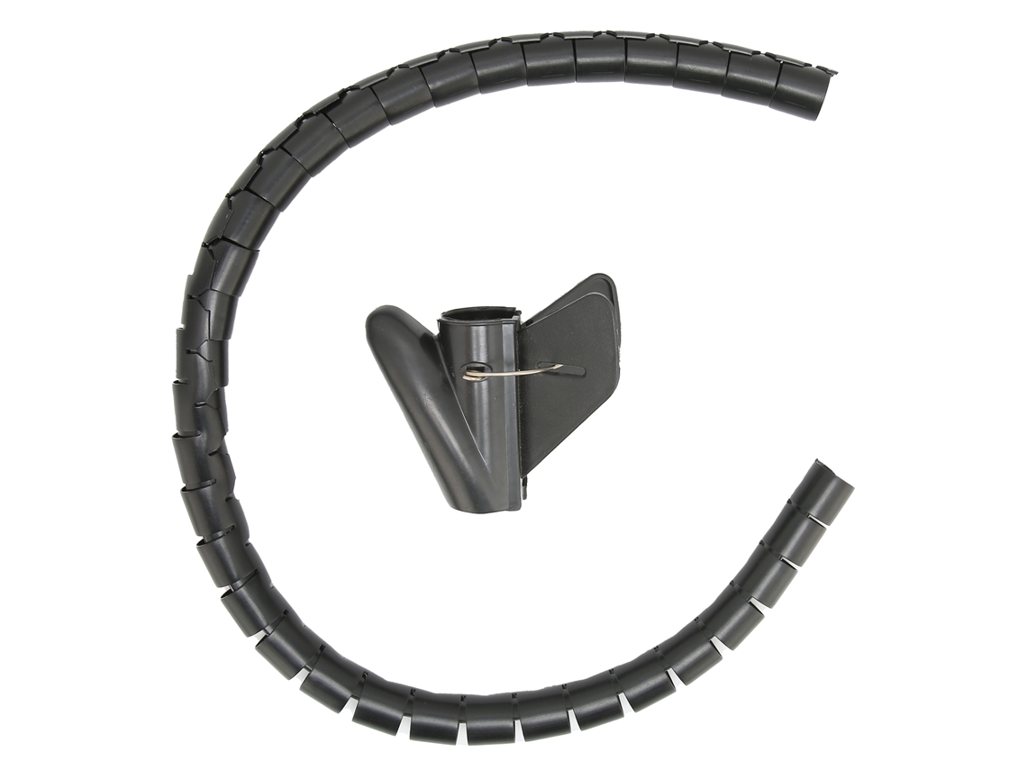 Organizador De Cables Con Funda Enrollable, Gestión De Cables, Tubo Abierto Con Clip, 10 M, Negro, 28 Mm De Diámetro, Pe Resistente Al Desgaste