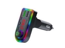 Transmisor de FM YIZHOOD F8 5.0 Pantalla LED de detección de voltaje ABS manos libres Bluetooth 37g 12v-24v negro