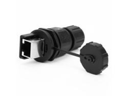 Conector Ethernet Rj45 180° Adaptador Acoplador Impermeable Polvo Ip67 Exterior Negro 8 Pines Post-instalación