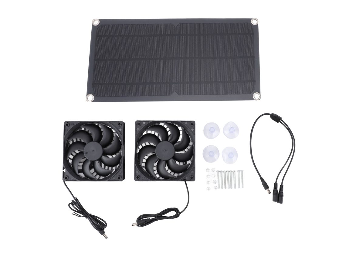 Kit de ventilador solar silencioso de 10 W para invernaderos