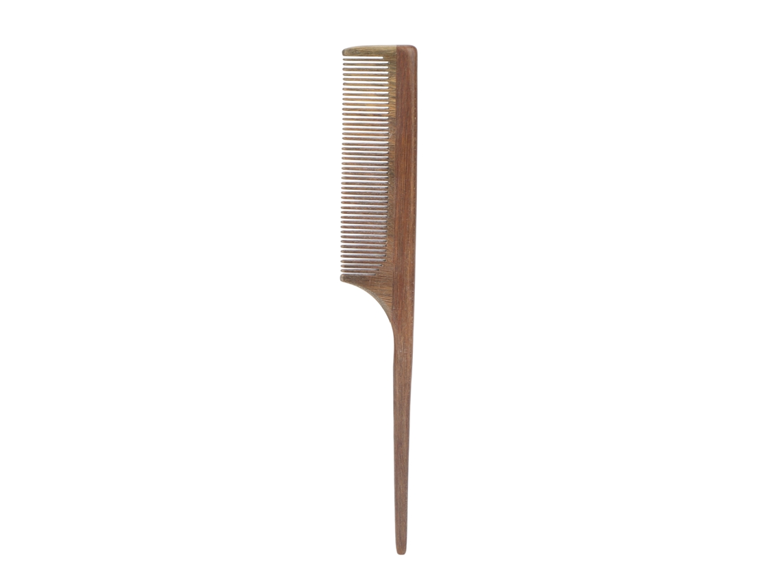 Peine De Madera Cola De Rata Con Dientes Redondos Para Cabello Y Barba, Madera De Sándalo, Antiestático, Prevención De Enredos Y Puntas Abiertas