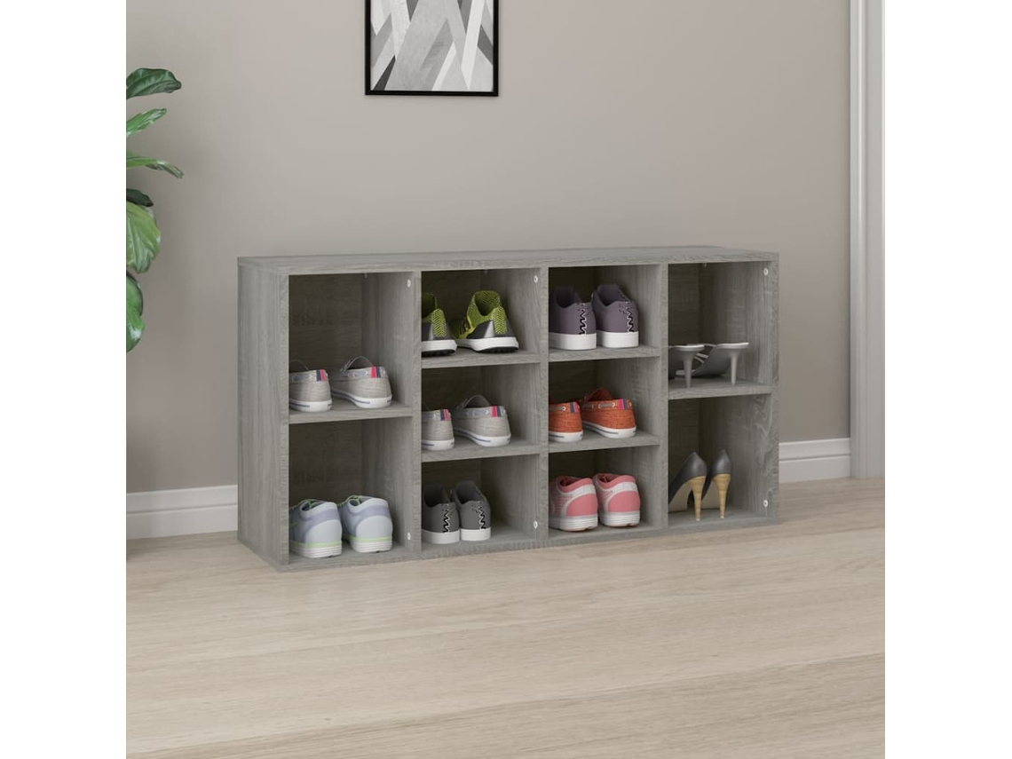 Banco Zapatero Organizador en Derivados de Madera Gris Sonoma 103X30X54,5 Cm