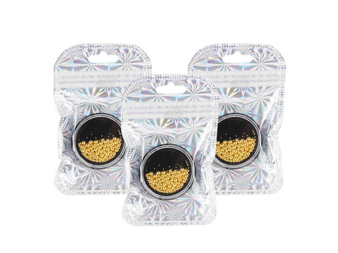 Rebe-Pearls DIY Ferramenta de Manicure com Micro Bolas Metálicas de Aço Fashion Gz10