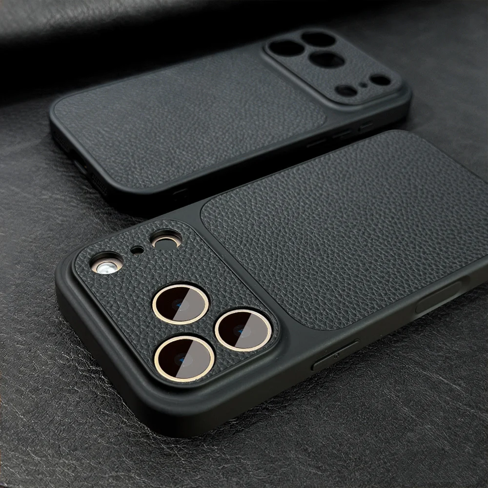 (iphone 12 Pro Max Negro) Funda Para Teléfono De Negocios De Piel Sintética Mate, Resistente A Golpes Y Con Protección Anticolisión.