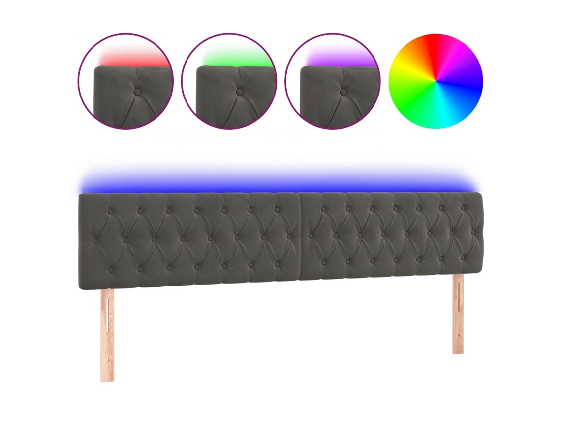 Cabecero LED gris oscuro MAISON EXCLUSIVE (180x7x78 cm)