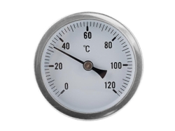 Termómetro 0-120°C, acero, silencioso, bimetálico, 63 mm, para tuberías de calderas industriales, puntero digital, GOKOCO
