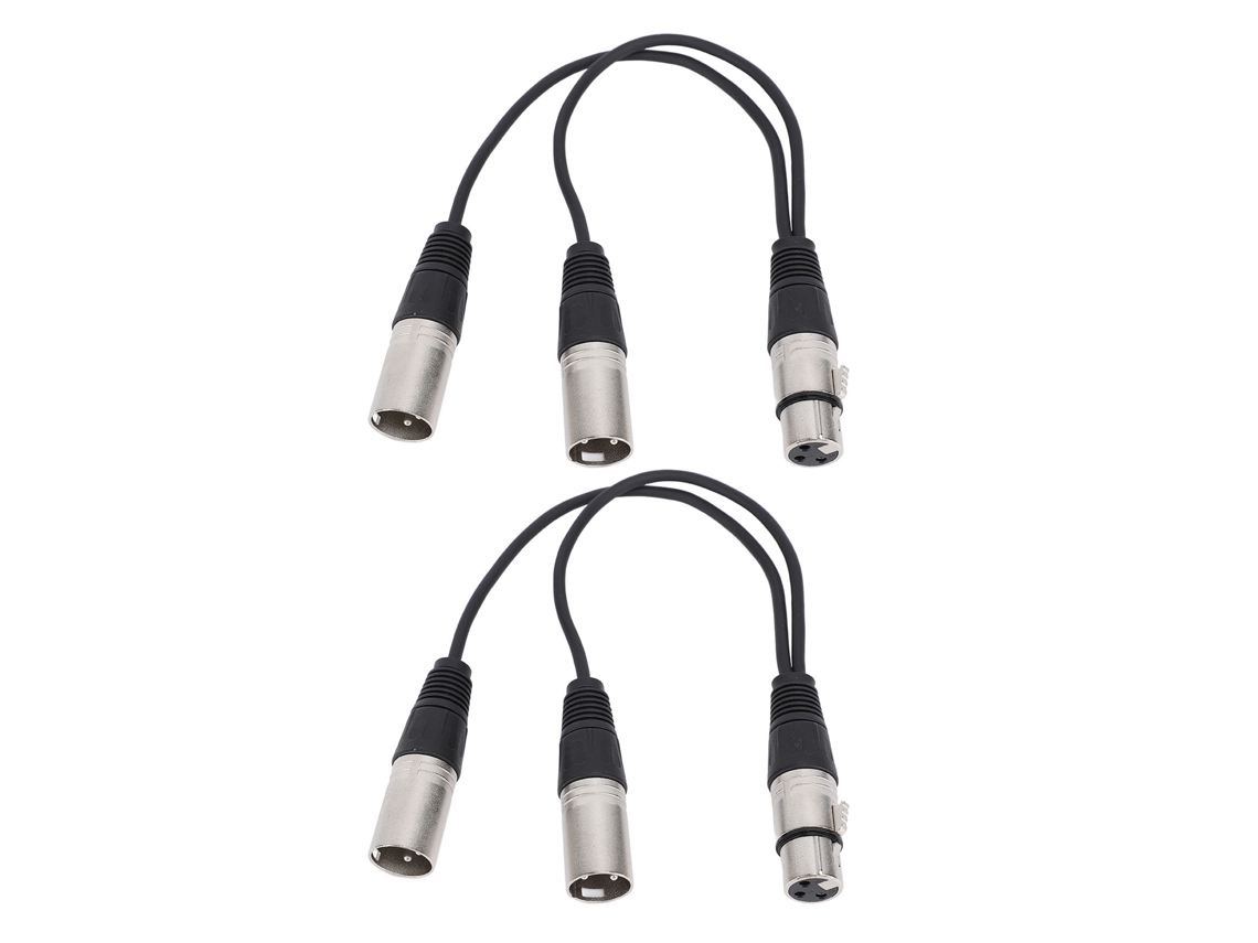 Cable Divisor En Y Xlr Hembra De 3 Pines A 2 Xlr Macho Plug And Play (2 Unidades)