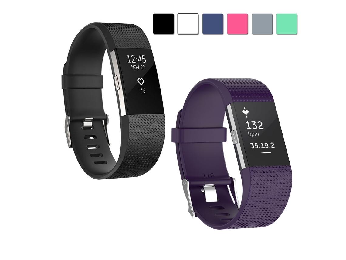 Pulseras deportivas versátiles compatibles con Fitbit Charge 2, pulseras ajustables con elastómero de alta calidad para mujeres y hombres (Paquete C)