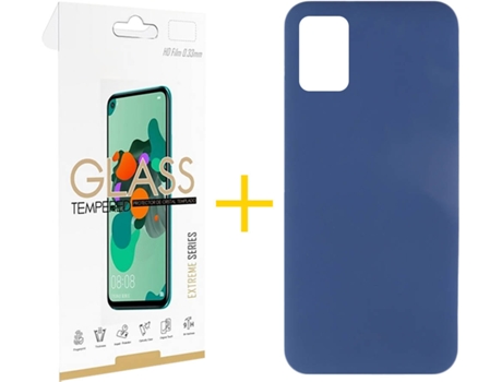 Kit Funda + Protector de Pantalla Samsung Galaxy A51 SKYHE Silicona Líquida (Azul)