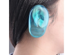 Protector De Oídos Universal De Silicona Transparente Para Teñido De Cabello, 2 Unidades, Color Azul
