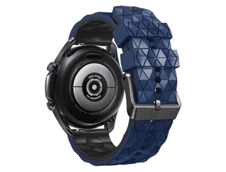 Correa de Silicona textura de fútbol 22mm dos colores para Samsung Galaxy Watch 3 45mm/Huawei Watch GT3 Pro 46mm - azul oscuro/negro