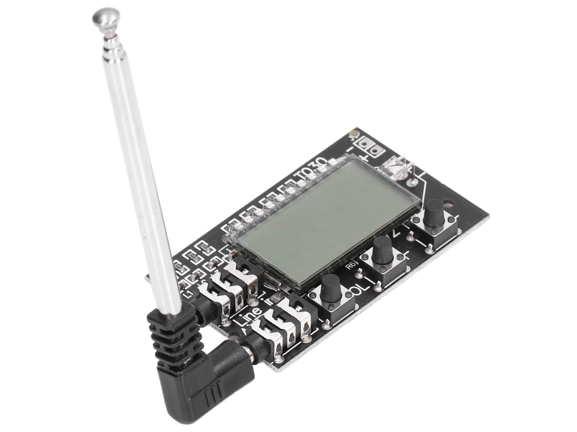 Placa transmisora FM digital LCD de 2 canales, módulo de audio estéreo de 76-108 MHz, 3,6 V, 15 V
