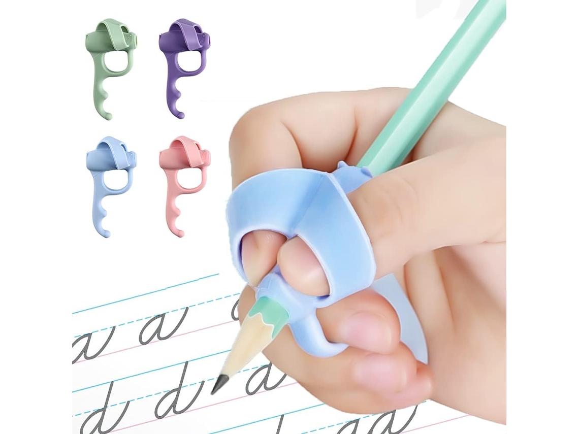 Entrenador de agarre de lápiz de 4 piezas para zurdos y diestros, herramienta de corrección de ayuda de escritura para niños CHRUI