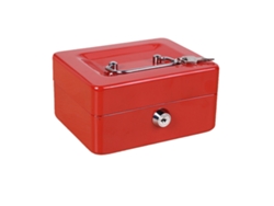 Caja Metálica De Almacenamiento Con Cerradura Y Asa, Portátil Para Herramientas Y Documentos, Color Rojo.