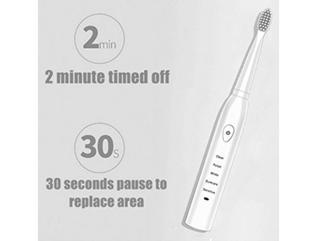 Cepillo de dientes eléctrico ZMDECQNA sónico impermeable de carga rápida USB (blanco)