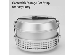Kit de hornilla de camping 2026 con ollas y utensilios para acampar y hacer senderismo en aluminio ligero y portátil.
