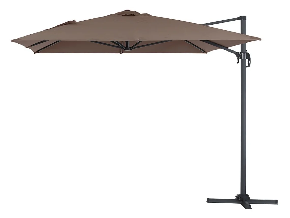Parasol HABITAT ET JARDIN Sun 4 (Gris - Aluminio y Poliéster - 3x4 m)