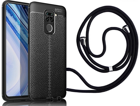 Funda Redmi Note 9 Rugged Leather con Collar Negro