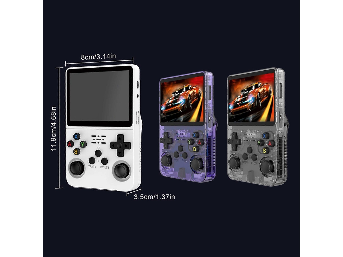Consola Retro Portátil R36S Con Pantalla IPS 3.5" HD, 64GB, Miles De Juegos Arcade, WiFi Y HDMI, Ideal Para Adultos Y Niños (morado)