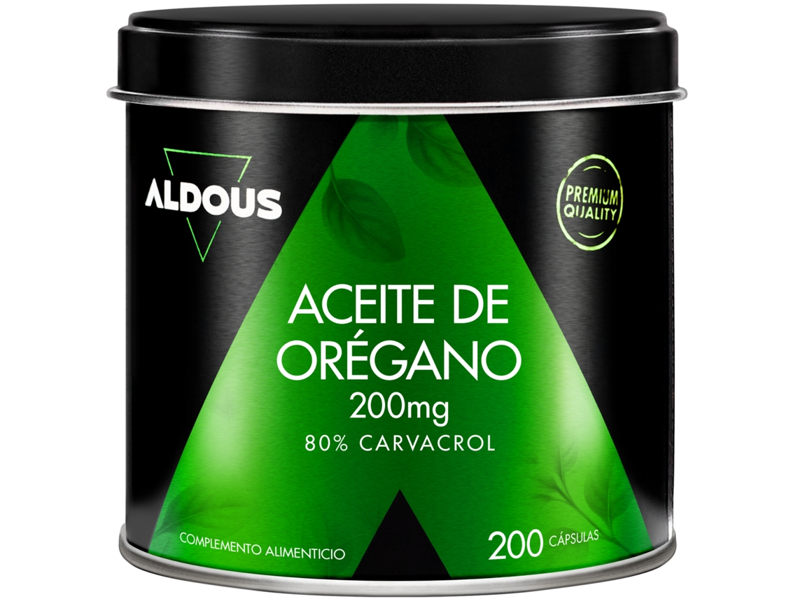 Aceite de orégano 200 mg - 160 mg de carvacrol - 200 cápsulas