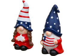Gnomos Patrióticos 2 Pequeñas Figuras Conmemorativas Estadounidenses Decoraciones 4 Julio Hogar Oficina